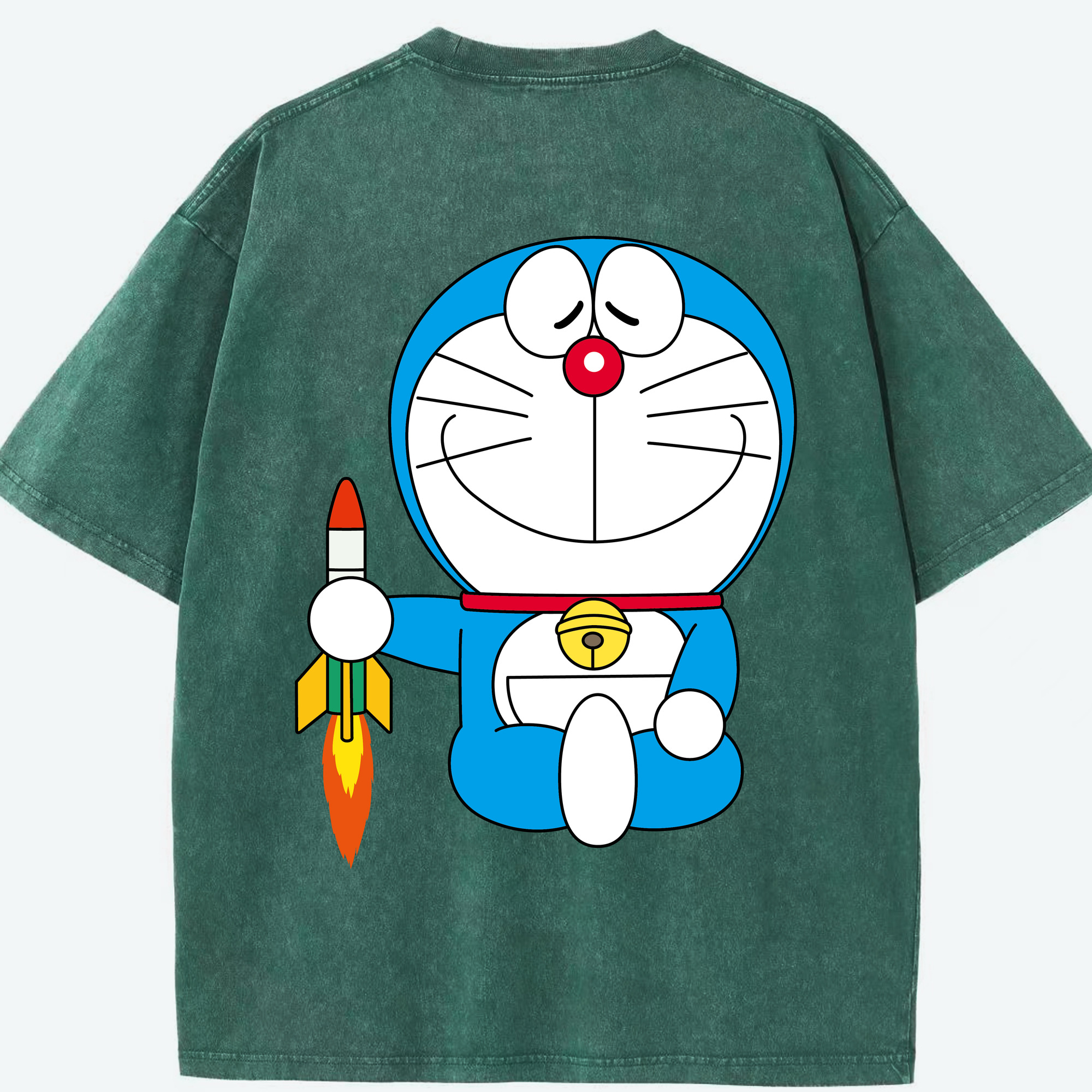 （画像用） ドラえもん Doraemon 綿100% ヴィンテージ風 半袖Tシャツ（背面プリント）